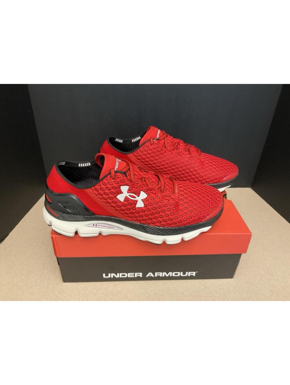 New! Mens Under Armour Speedform Gemini Charged Red Running Shoes. Size 9.5..